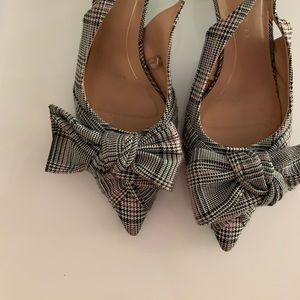 Zara pink/grey slingback kitten heels size 7